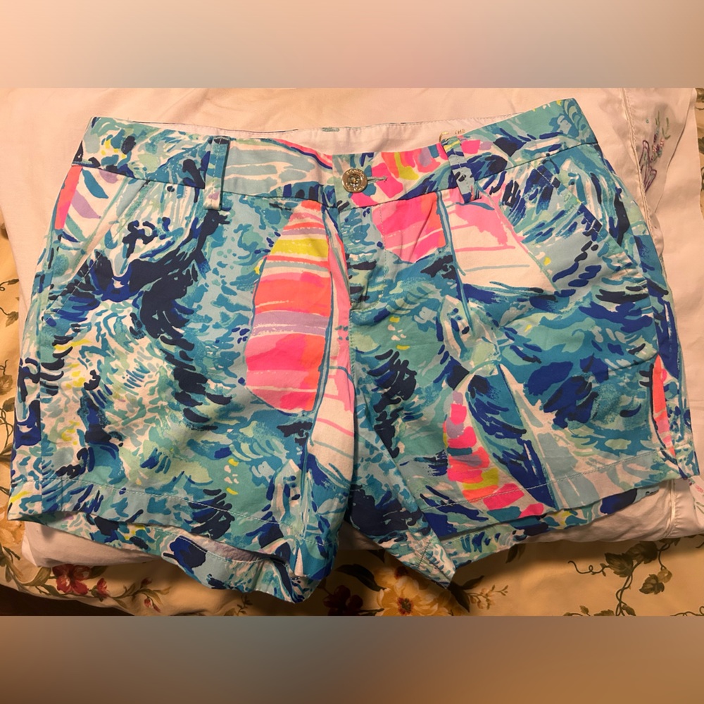 Lilly Pulitzer Blue and Pink Women Shorts